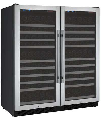 Allavino 256 Bottle Dual Zone Stainless Steel FlexCount II Tru-Vino Wine Fridge 2X-VSWR128-1S20