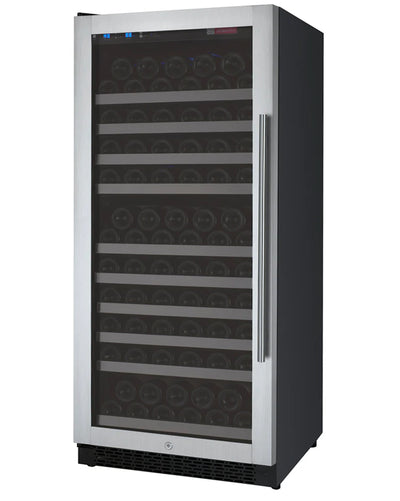 Allavino 128 Bottle Single Zone Left Hinge Stainless Steel FlexCount II Tru-Vino Wine Fridge VSWR128-1SL20