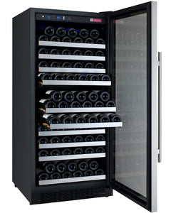 Allavino 128 Bottle Single Zone Right Hinge Stainless Steel FlexCount II Tru-Vino Wine Refrigerator VSWR128-1SR20