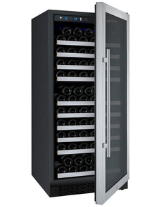 Allavino 128 Bottle Single Zone Right Hinge Stainless Steel FlexCount II Tru-Vino Wine Refrigerator VSWR128-1SR20