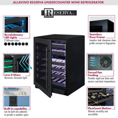 Allavino 50 Bottle Dual Zone Left Hinge Reserva Wine Refrigerator BDW5034D-2BSL