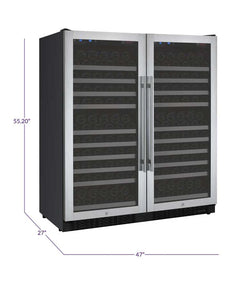 Allavino 256 Bottle Dual Zone Stainless Steel FlexCount II Tru-Vino Wine Fridge 2X-VSWR128-1S20