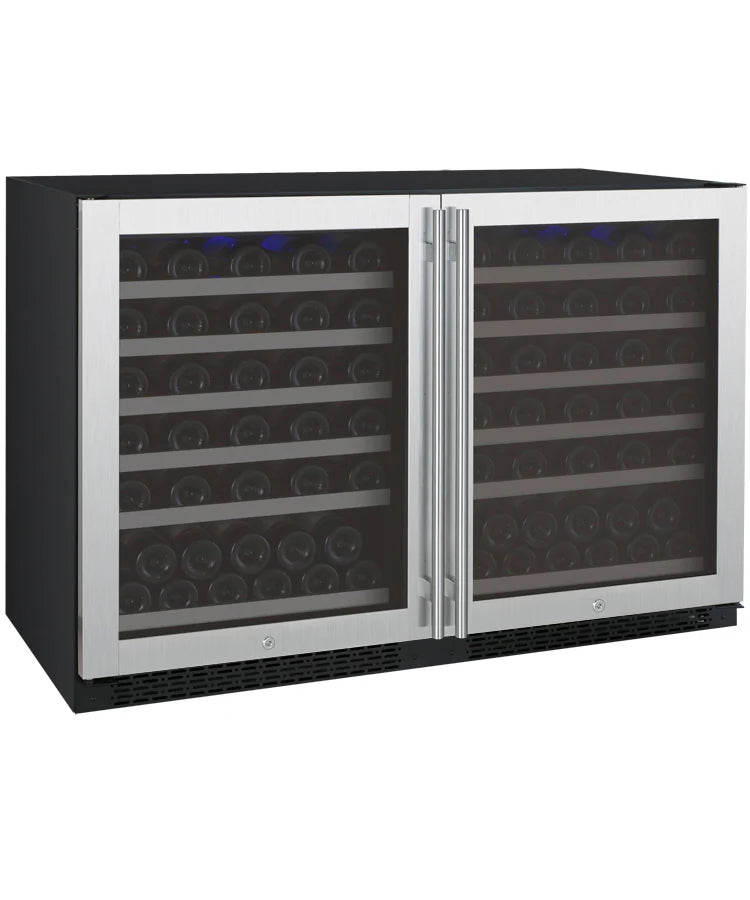 Allavino 112 Bottle Dual Zone Stainless Steel FlexCount II Tru-Vino Wine Fridge 2X-VSWR56-1S20