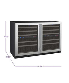 Allavino 112 Bottle Four Zone Stainless Steel FlexCount II Tru-Vino Wine Fridge 2X-VSWR56-2S20