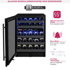 Allavino 50 Bottle Dual Zone Left Hinge Reserva Wine Refrigerator BDW5034D-2BSL