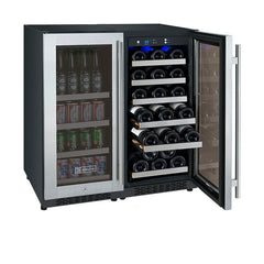 Allavino 30 Bottle/88 Can Dual Zone FlexCount II Tru-Vino 2.3 Amps Wine and Beverage Fridge 3Z-VSWB15-2S20