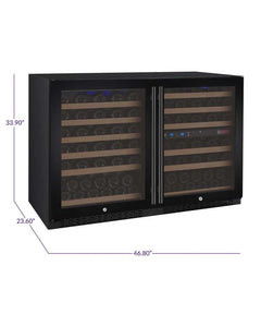 Allavino 112 Bottle Three Zone Black FlexCount II Tru-Vino Wine Refrigerator 3Z-VSWR5656-B20