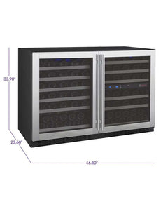 Allavino 112 Bottle Three Zone Stainless Steel FlexCount II Tru-Vino Wine Refrigerator 3Z-VSWR5656-S20