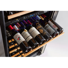 Smith & Hanks - 24" 166 Bottle Dual Zone Black Stainless Steel Wine Cooler (RE55004)