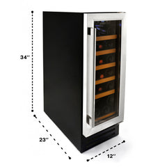 Smith & Hanks - 12" 19-Bottle Single-Zone Built-in/Freestanding Wine Cooler (RE100005)