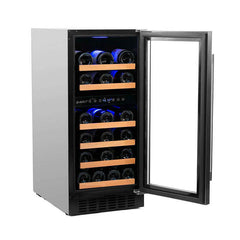 Smith & Hanks - 15" 32-Bottle Dual-Zone Built-in/Freestanding Wine Fridge Glass Door (RE100006)