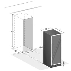 Smith & Hanks - 24" 166-Bottle Single-Zone Built-in/Freestanding Glass Door Wine Cooler (RE100014)