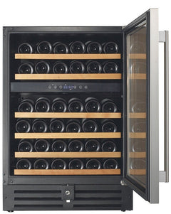 Smith & Hanks - 24" 46-Bottle Dual-Zone Stainless Steel Trim Glass Door Wine Cooler (RE100002)