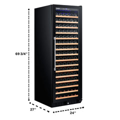 Smith & Hanks - 24" 166-Bottle Single-Zone Built-in/Freestanding Glass Door Wine Cooler (RE100014)