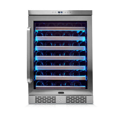 Whynter - 24" 54-Bottle Single-Zone Built-in/Freestanding Stainless Steel Wine Cooler w/ Elite Spectrum Lightshow (BWR-545XS)