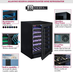 Allavino 50 Bottle Single Zone Right Hinge Reserva Wine Refrigerator BDW5034S-1BSR