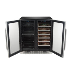 Whynter - 30" 33-Bottle/88 Can Dual-Zone Built-in French Door Wine & Beverage Center (BWB-3388FDS)