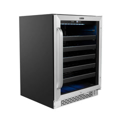 Whynter - 24" 46-Bottle Single-Zone Built-in Undercounter Stainless Steel Wine Cooler (BWR-408SB)