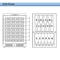 Whynter - 24" 54-Bottle Single-Zone Built-in/Freestanding Stainless Steel Wine Cooler w/ Elite Spectrum Lightshow (BWR-545XS)