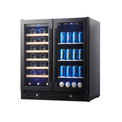 KingsBottle - 30" 33 Bottle Combination Wine and Beverage Cooler with Low-E Glass Door