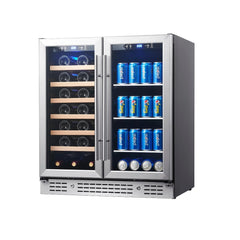 KingsBottle - 30" 33 Bottle Combination Wine and Beverage Cooler with Low-E Glass Door