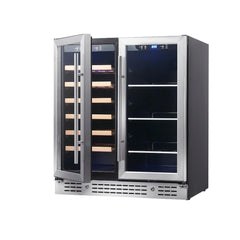 KingsBottle - 30" 33 Bottle Combination Wine and Beverage Cooler with Low-E Glass Door