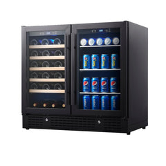 KingsBottle - 36" 34 Bottle Wine and Beverage Cooler Combination with Low-E Glass Door