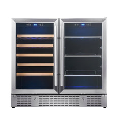 KingsBottle - 36" 34 Bottle Wine and Beverage Cooler Combination with Low-E Glass Door