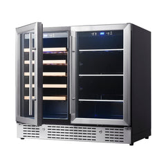 KingsBottle - 36" 34 Bottle Wine and Beverage Cooler Combination with Low-E Glass Door