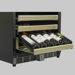 KingsBottle - 24" 44-Bottle Dual-Zone Built-in/Freestanding Wine Cooler (KBU50DX)