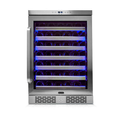 Whynter - 24" 54-Bottle Single-Zone Built-in/Freestanding Stainless Steel Wine Cooler w/ Elite Spectrum Lightshow (BWR-545XS)