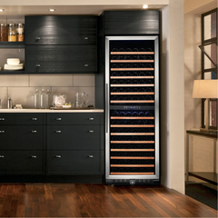 Smith & Hanks - 24" 166 Bottle Premium Dual Zone Wine Cooler with Seamless Stainless Steel Trim Door (RE100041)