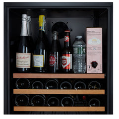 Smith & Hanks - 24" 166 Bottle Premium Dual Zone Wine Cooler with Seamless Stainless Steel Trim Door (RE100041)