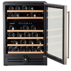 Smith & Hanks - 24" 46 Bottle Premium Dual Zone Under Counter Wine Cooler with Seamless Stainless Steel Trim Door (RE100009)