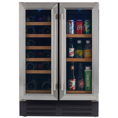 Smith & Hanks - 24" 20 Bottle Dual Zone Stainless Steel Under Counter Wine and Beverage Cooler (RE100055)