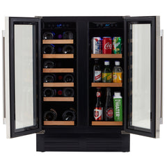 Smith & Hanks - 24" 20 Bottle Dual Zone Stainless Steel Under Counter Wine and Beverage Cooler (RE100055)