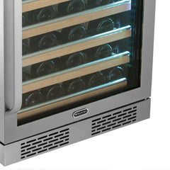 Whynter - 24" 54-Bottle Single-Zone Built-in/Freestanding Stainless Steel Wine Cooler w/ Elite Spectrum Lightshow (BWR-545XS)