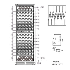 KingsBottle - 24" 159 Bottle Dual-Zone Built-in/Freestanding Glass Door Wine Cooler (KBU425DX)