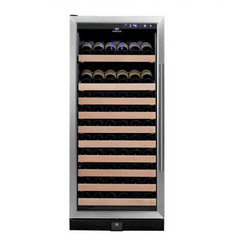 KingsBottle - 24" 100-Bottle Single-Zone Built-in/Freestanding Glass Door Wine Cooler (KBU100WX)