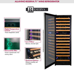 Allavino Reserva 154 Bottle Dual Zone Left Hinge Stainless Steel Built-In Wine Refrigerator VSW15471D-2SL