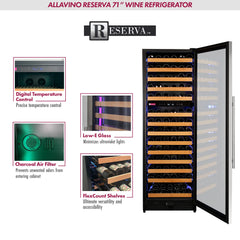 Allavino Reserva 154 Bottle Dual Zone Right Hinge Stainless Steel Built-In Wine Refrigerator VSW15471D-2SR