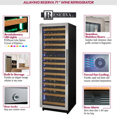 Allavino Reserva 154 Bottle Dual Zone Left Hinge Stainless Steel Built-In Wine Refrigerator VSW15471D-2SL