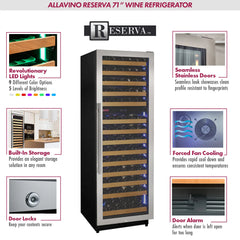 Allavino Reserva 154 Bottle Dual Zone Right Hinge Stainless Steel Built-In Wine Refrigerator VSW15471D-2SR