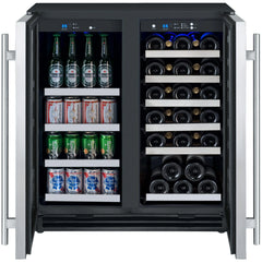 Allavino 30 Bottle/88 Can Dual Zone FlexCount II Tru-Vino 1.0 Amps Wine and Beverage Fridge VSWB30-2SF20