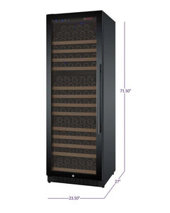 Allavino 177 Bottle Single Zone Left Hinge Black FlexCount II Tru-Vino Black Wine Fridge VSWR177-1BL20