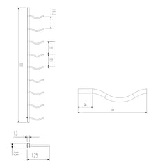 KingsBottle Wall Mounted Metal Wine Racks C-Type WMRC-01D09B