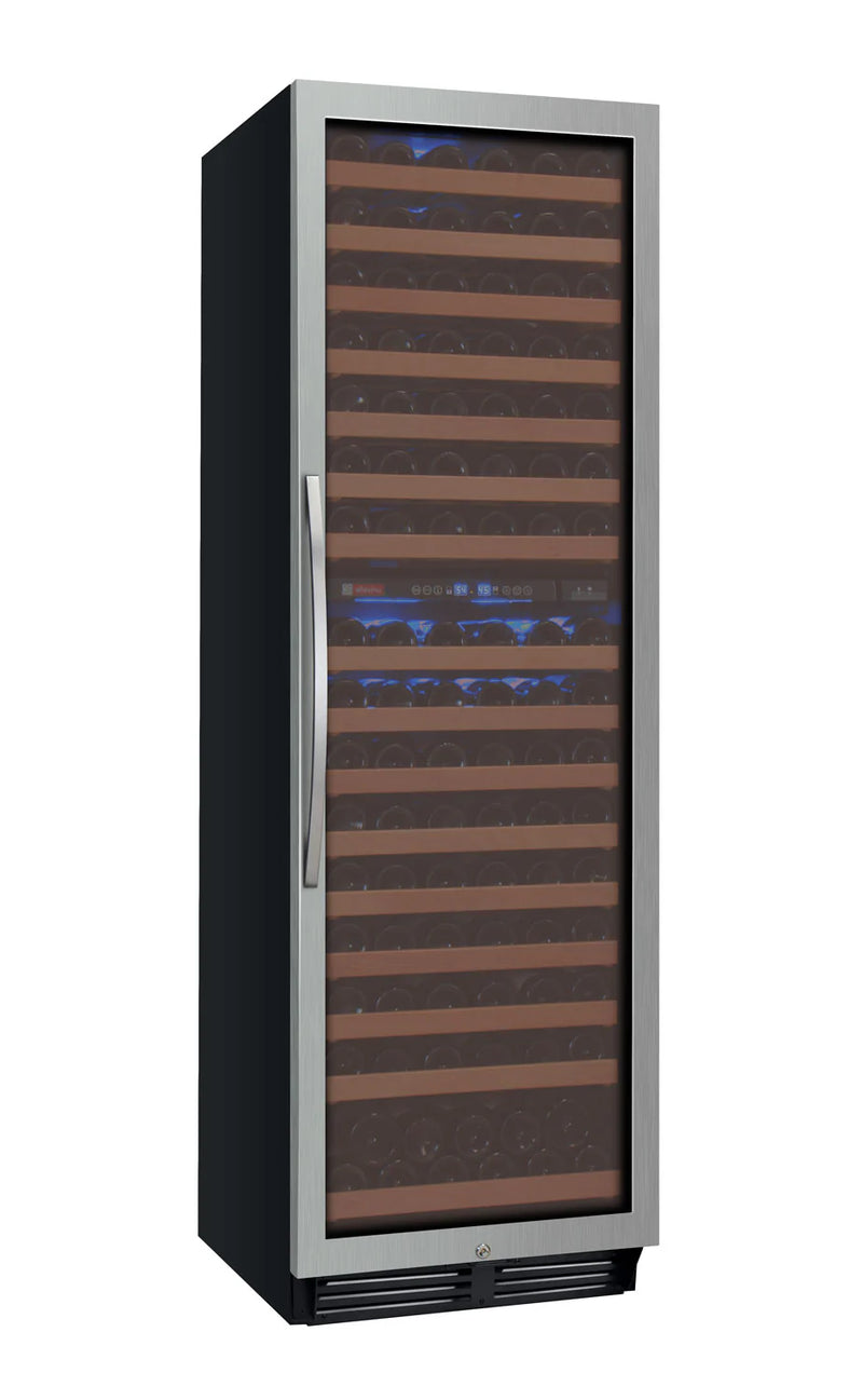 Allavino 172 Bottle Dual Zone Right Hinge Stainless Steel FlexCount Classic II Tru-Vino Wine Refrigerator YHWR172-2SR20