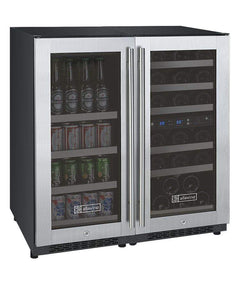 Allavino 30 Bottle/88 Can Three Zone Stainless Steel FlexCount II Tru-Vino Beverage/Wine Fridge 3Z-VSWB15-3S20