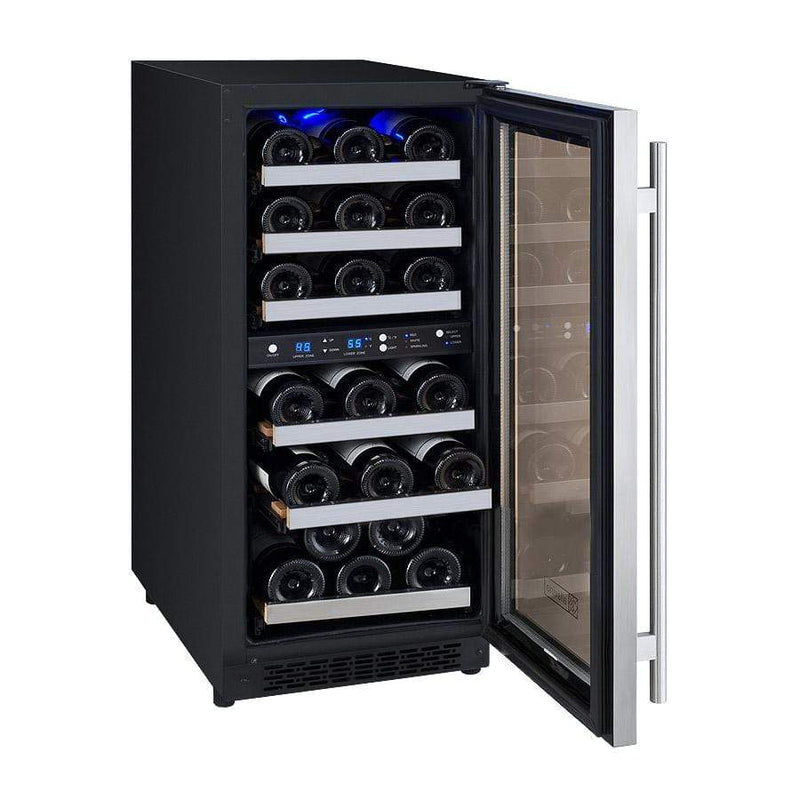 Allavino 30 Bottle Dual Zone Right Hinge Stainless Steel FlexCount II Tru-Vino Wine Fridge VSWR30-2SR20