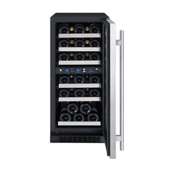 Allavino 30 Bottle Dual Zone Right Hinge Stainless Steel FlexCount II Tru-Vino Wine Fridge VSWR30-2SR20